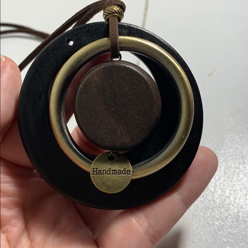 Handmade Wooden and Bronze Necklace